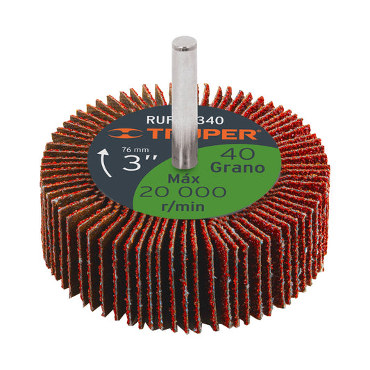 Rueda flap de 3", grano 40 Truper RUFLA-340