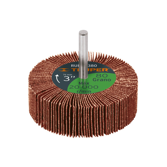 Rueda flap de 3", grano 80 Truper RUFLA-380