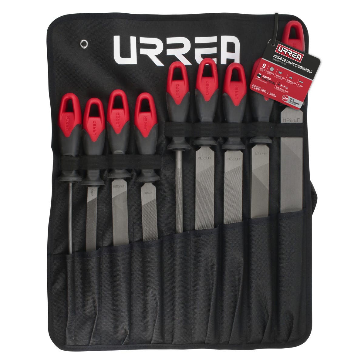 Juego de limas combinadas con mango bimaterial, 9 piezas Urrea UFJB9 - imagen 3