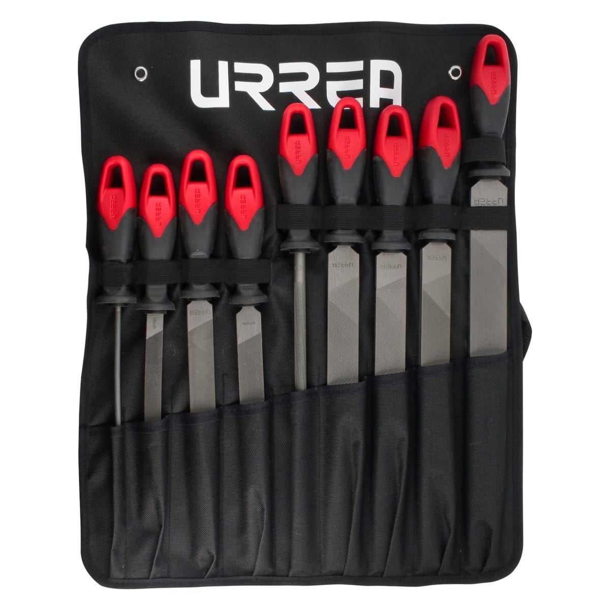 Juego de limas combinadas con mango bimaterial, 9 piezas Urrea UFJB9