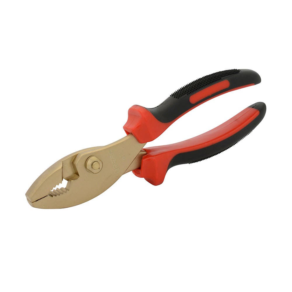 Pinza de bronce-aluminio antichispa para mecánico con mango bimaterial de 8" Urrea UH278