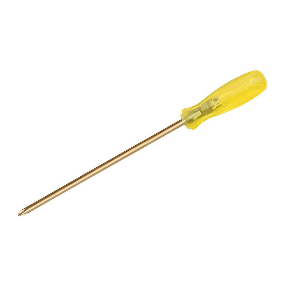 Destornillador de bronce-aluminio antichispa con mango ámbar, punta Phillips de #3 12" Urrea UH9686 - imagen 2