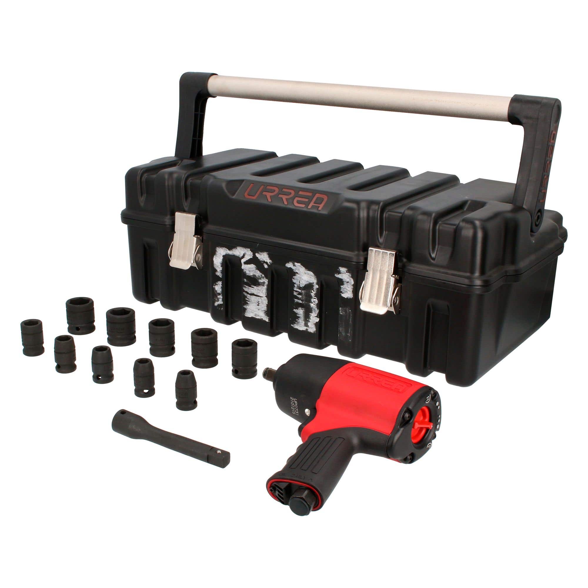 Juego de pistola de impacto neumática cuadro de 1/2" y accesorios en pulgada 13 piezas Urrea UPC731K - imagen 4