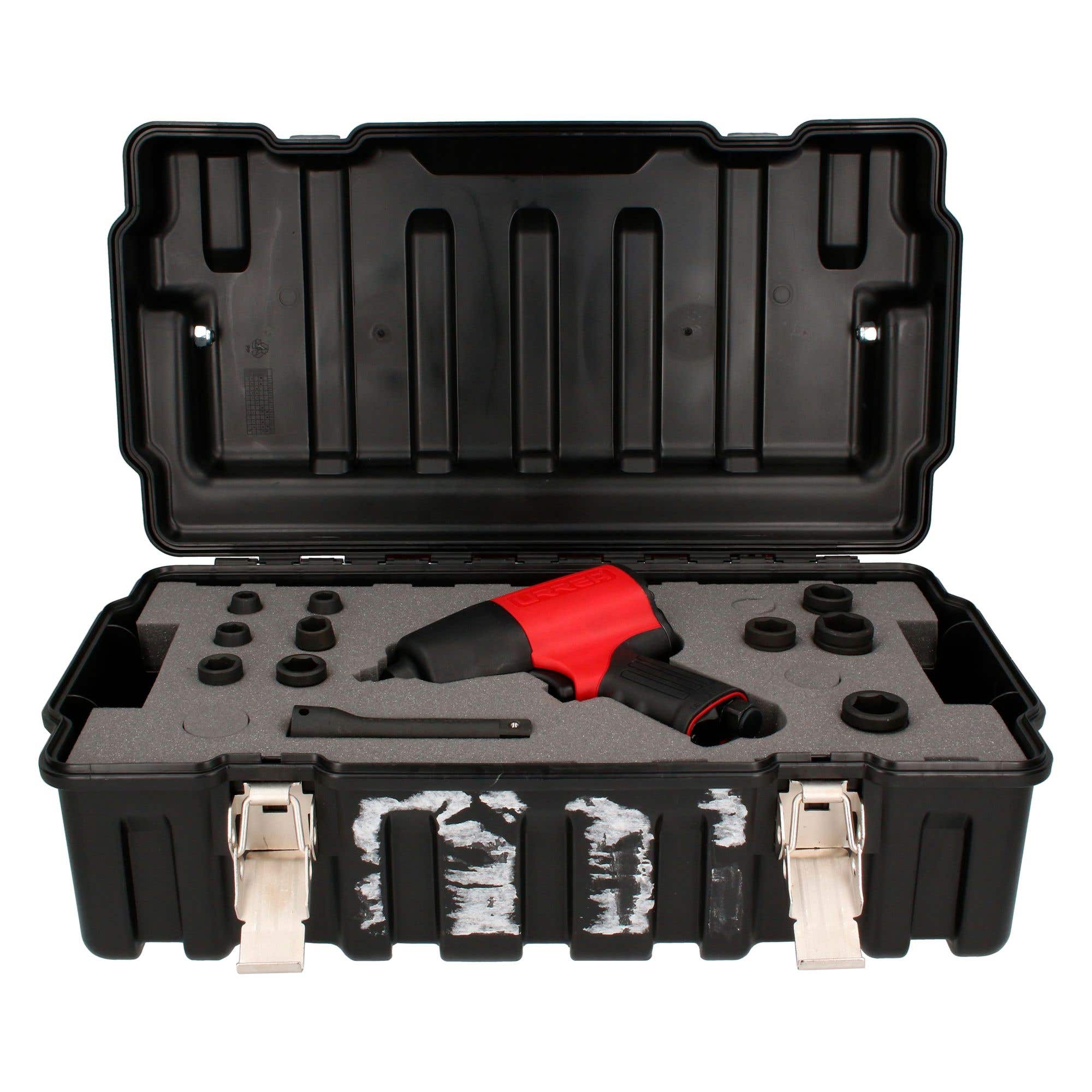 Juego de pistola de impacto neumática cuadro de 1/2" y accesorios en pulgada 13 piezas Urrea UPC731K - imagen 6
