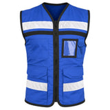 Chaleco de seguridad tipo supervisor cerrado con reflejante azul M Urrea USCH21 - imagen 4
