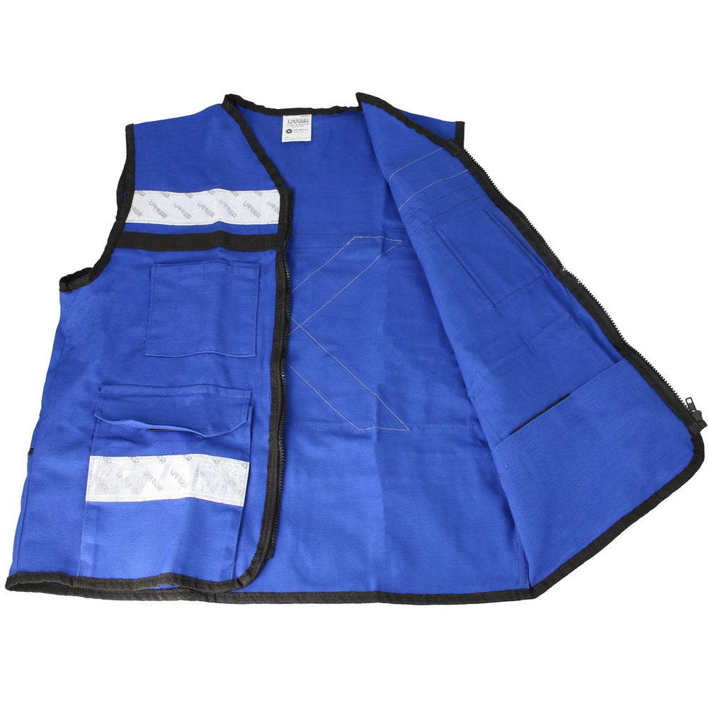Chaleco de seguridad tipo supervisor cerrado con reflejante azul M Urrea USCH21 - imagen 8