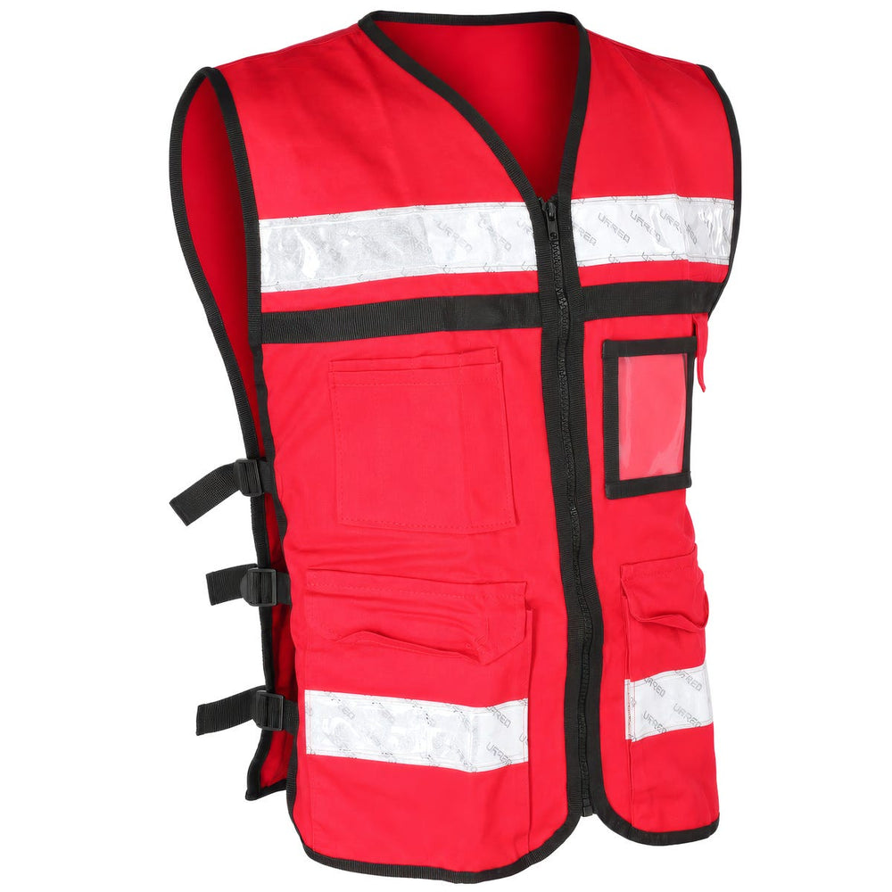 Chaleco de seguridad tipo supervisor abierto con reflejante rojo M Urrea USCH31