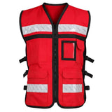 Chaleco de seguridad tipo supervisor abierto con reflejante rojo M Urrea USCH31 - imagen 4