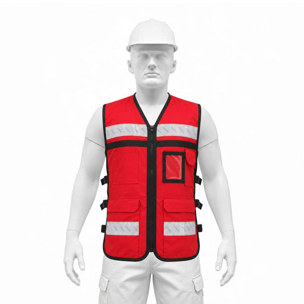 Chaleco de seguridad tipo supervisor abierto con reflejante rojo M Urrea USCH31 - imagen 6