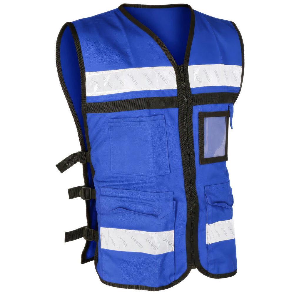 Chaleco de seguridad tipo supervisor abierto con reflejante azul M Urrea USCH41 - imagen 2