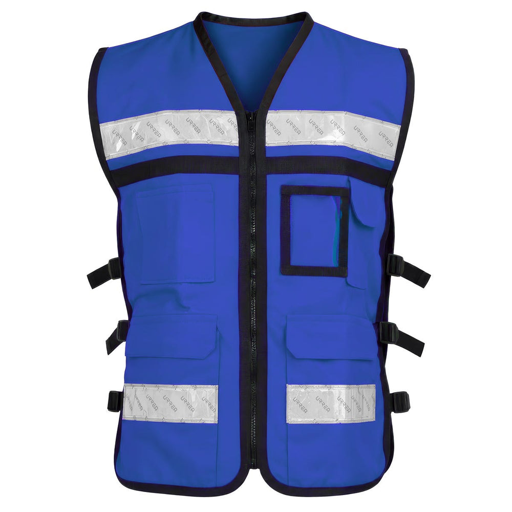 Chaleco de seguridad tipo supervisor abierto con reflejante azul M Urrea USCH41 - imagen 4
