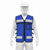Chaleco de seguridad tipo supervisor abierto con reflejante azul M Urrea USCH41 - imagen 7