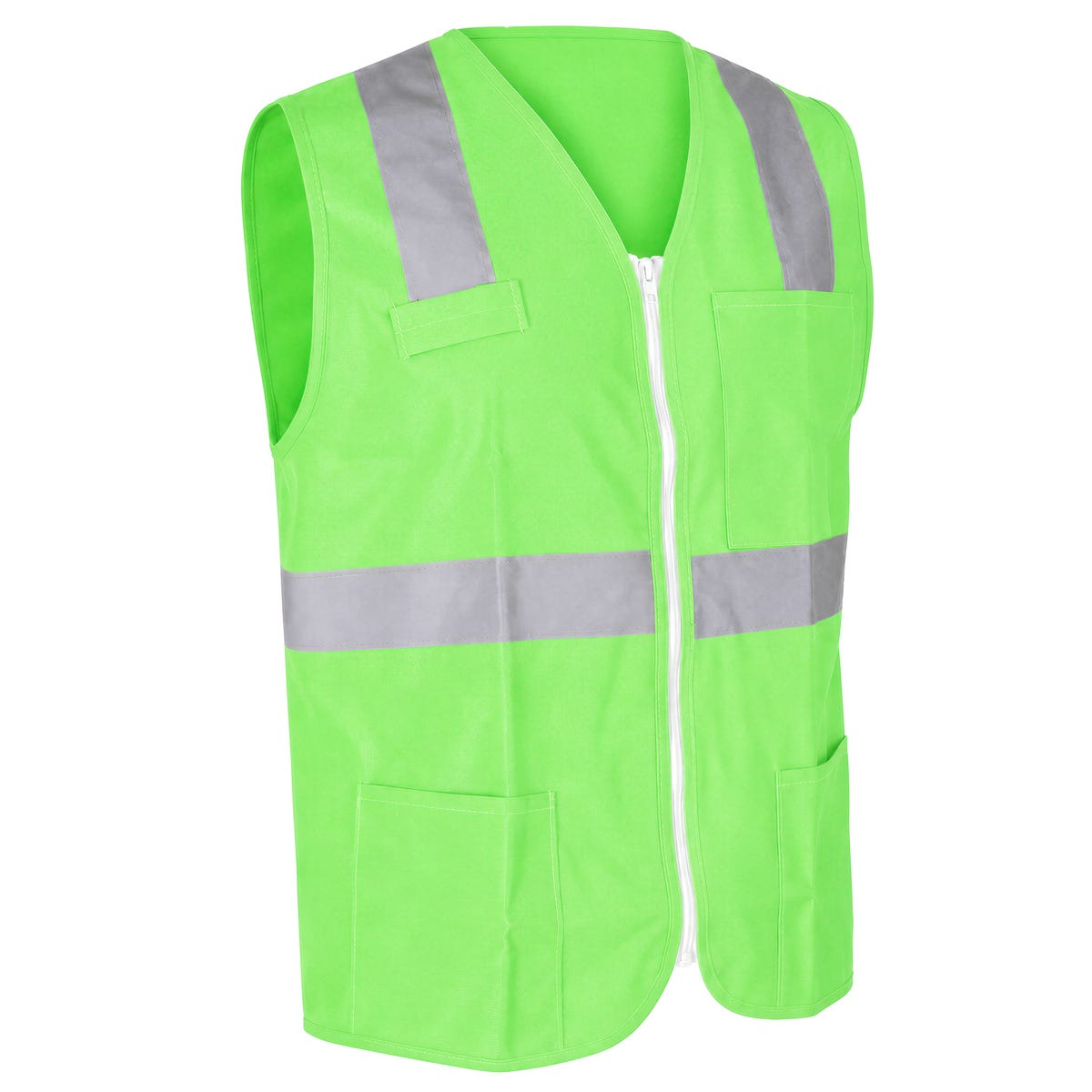 Chaleco de seguridad cerrado de alta visibilidad verde M Urrea USCH61