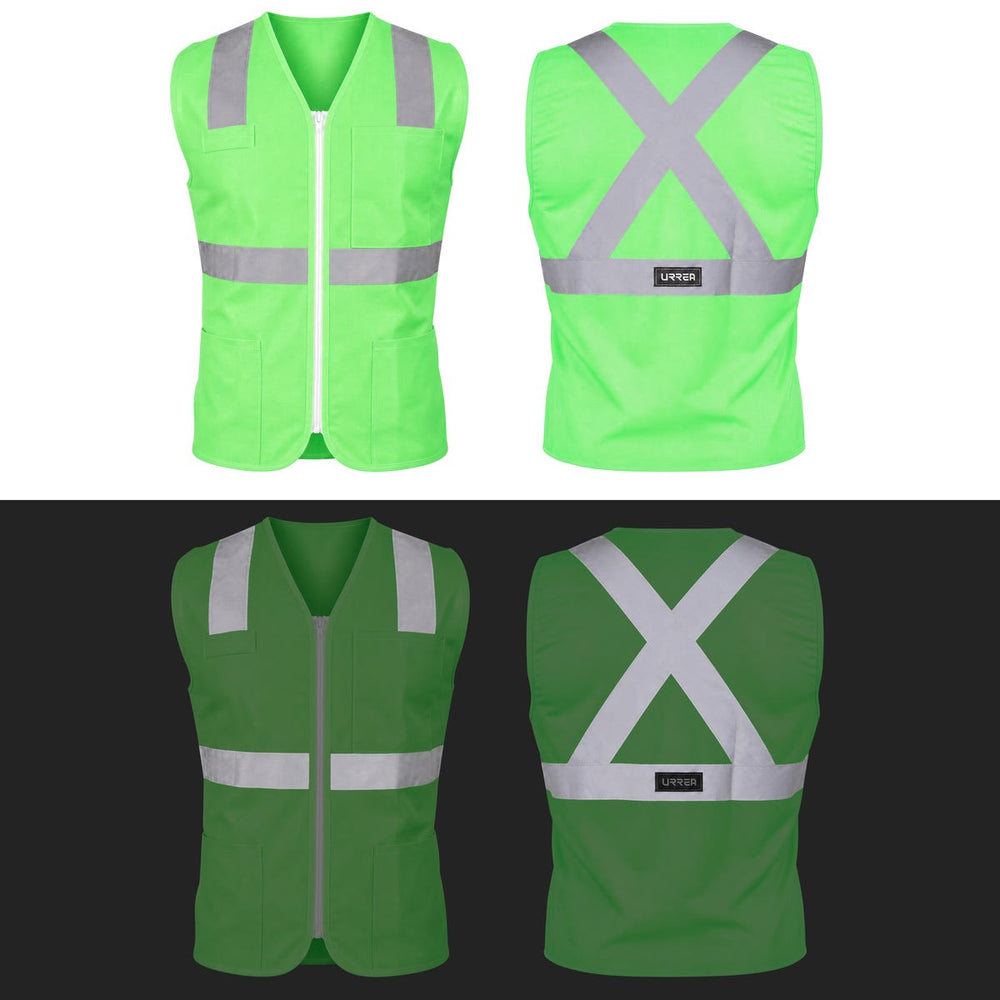 Chaleco de seguridad cerrado de alta visibilidad verde M Urrea USCH61 - imagen 2