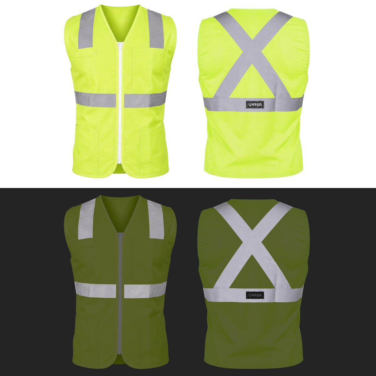 Chaleco de seguridad cerrado de alta visibilidad amarillo M Urrea USCH71 - imagen 2