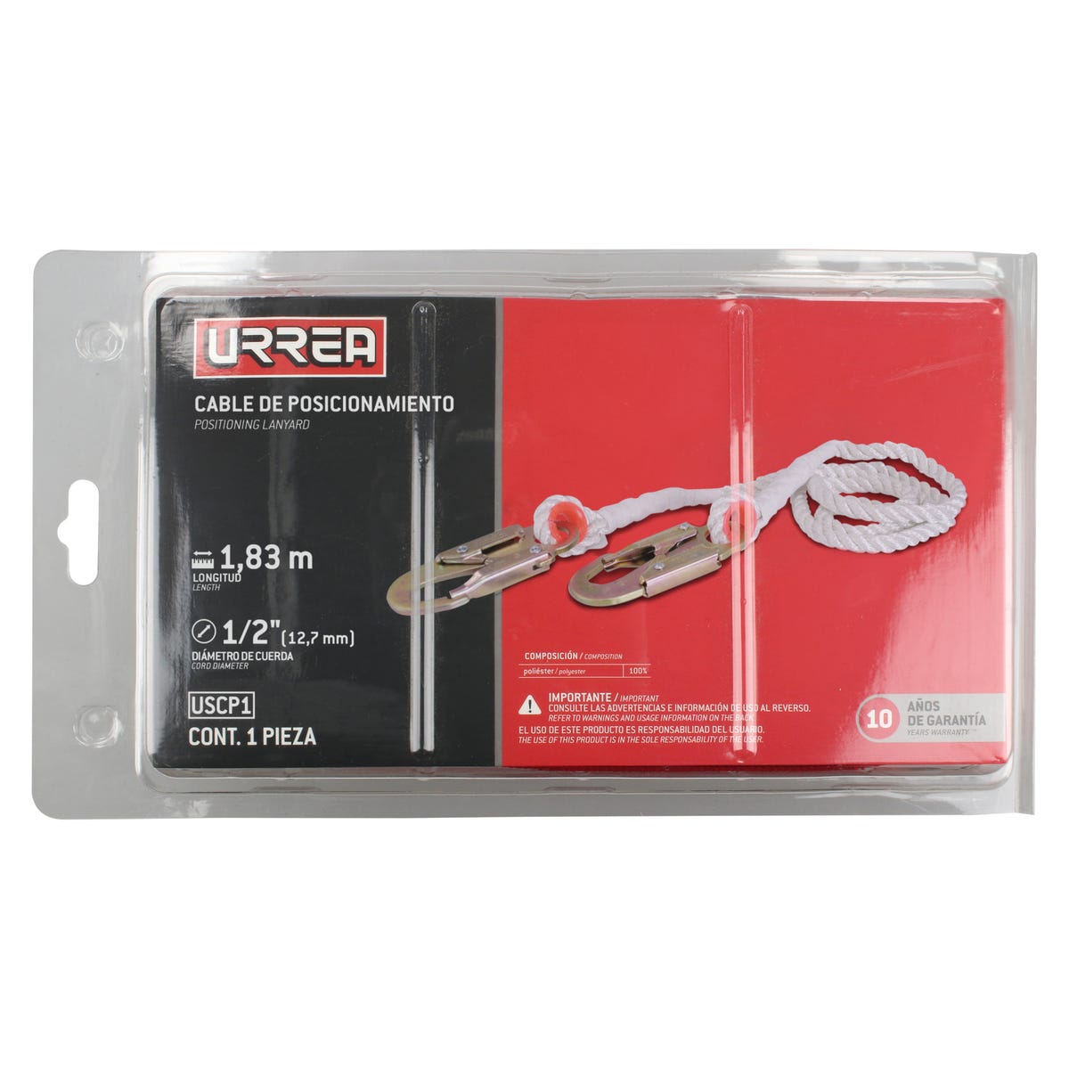 Cable de seguridad de posicionamiento de nailon trenzado Urrea USCP1 - imagen 3