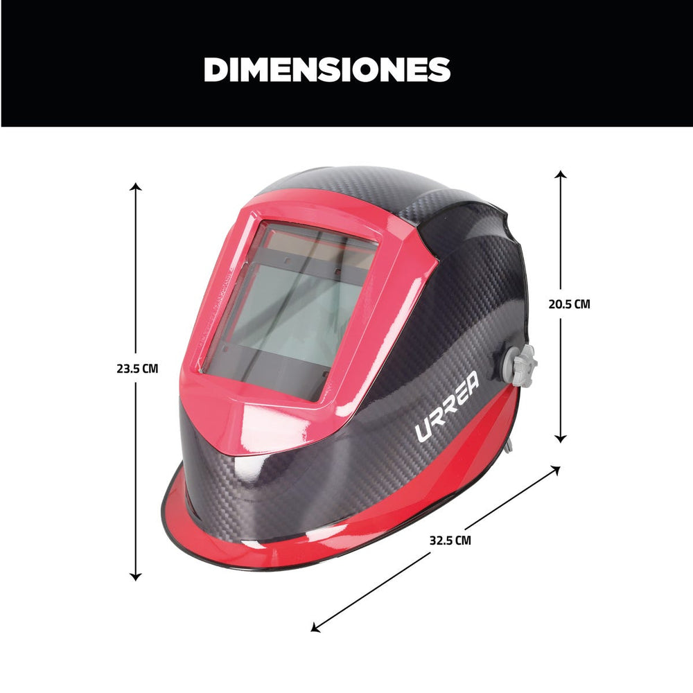 Careta eléctronica para soldar, visión 98 x 62, lente amplio Urrea USCS6 - imagen 3