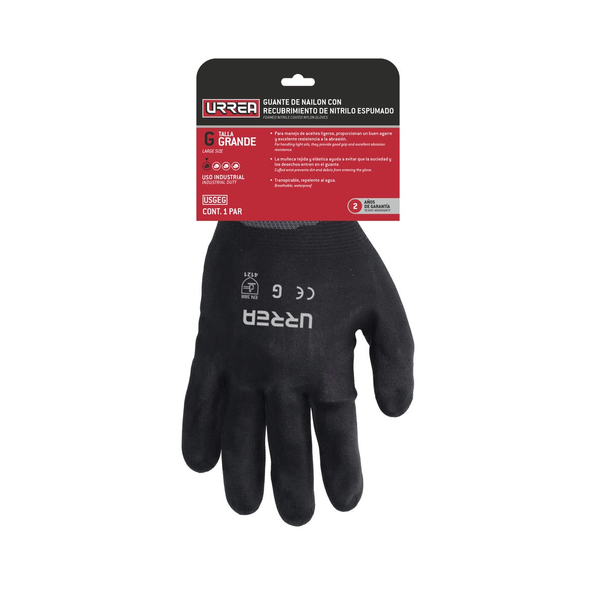 Guantes de nailon con recubrimiento de nitrilo espumoso CH Urrea USGEC - imagen 3