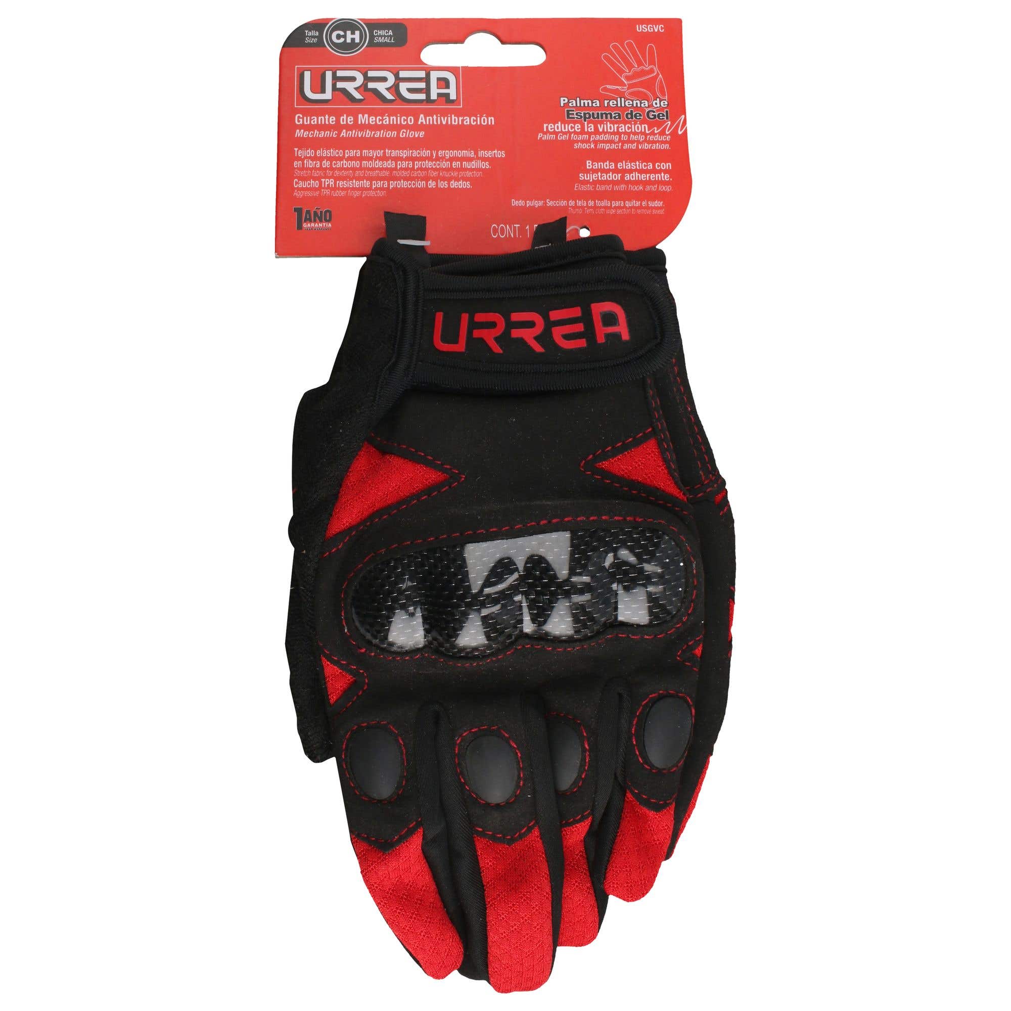 Guantes de mecánico anti-vibración con protección para nudillos M Urrea USGVM - imagen 5