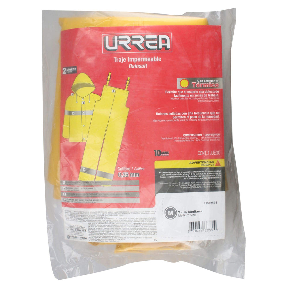 Traje impermeable con reflejante térmico M, 2 piezas Urrea USIM41 - imagen 6
