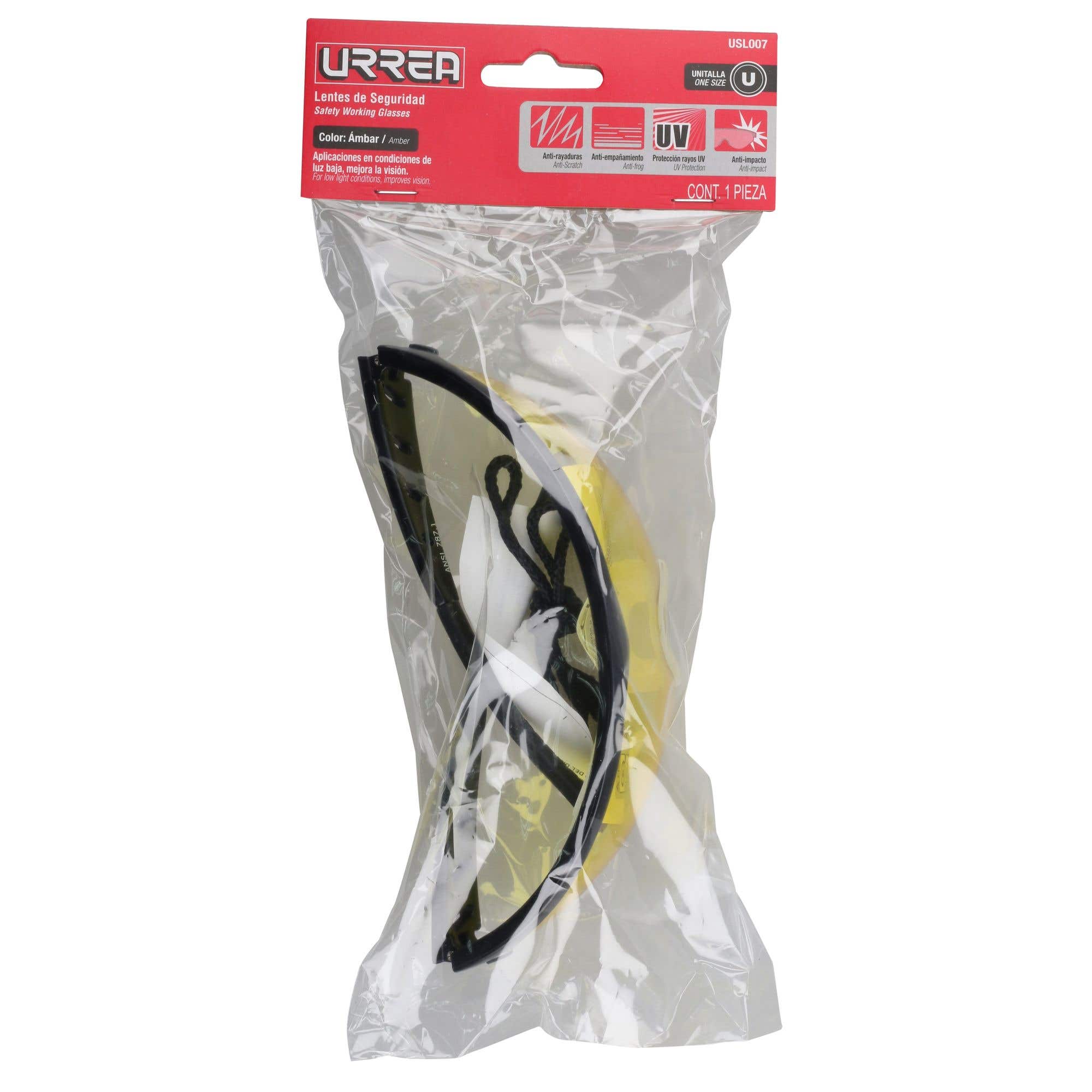 Lentes de seguridad modelo Apolo, ámbar Urrea USL007 - imagen 5