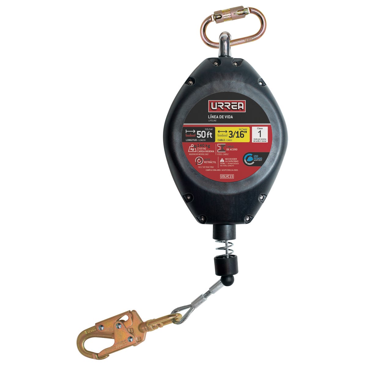 Línea de vida auto retráctil de cable 50 ft Urrea USLVC15