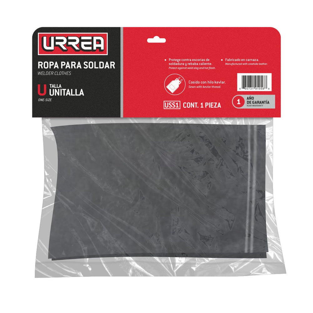 Mandil de carnaza para soldar color negro, 1 m Urrea USS1 - imagen 3