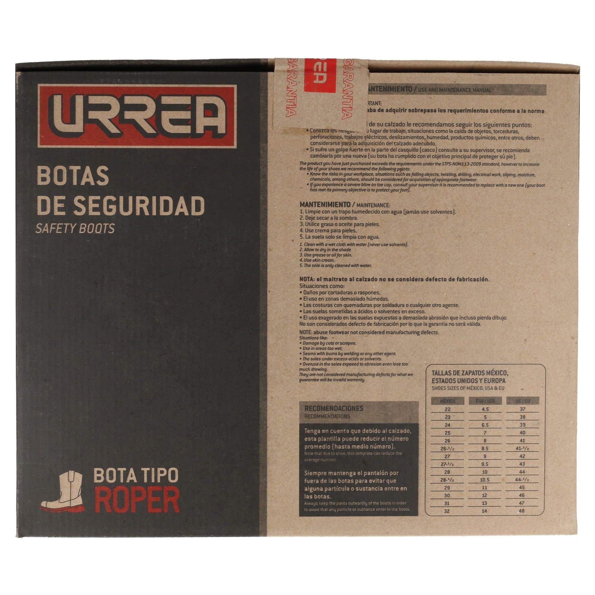 Botas de seguridad dieléctricas tipo roper con casquillo de acero #25 cm Urrea USZP5 - imagen 6
