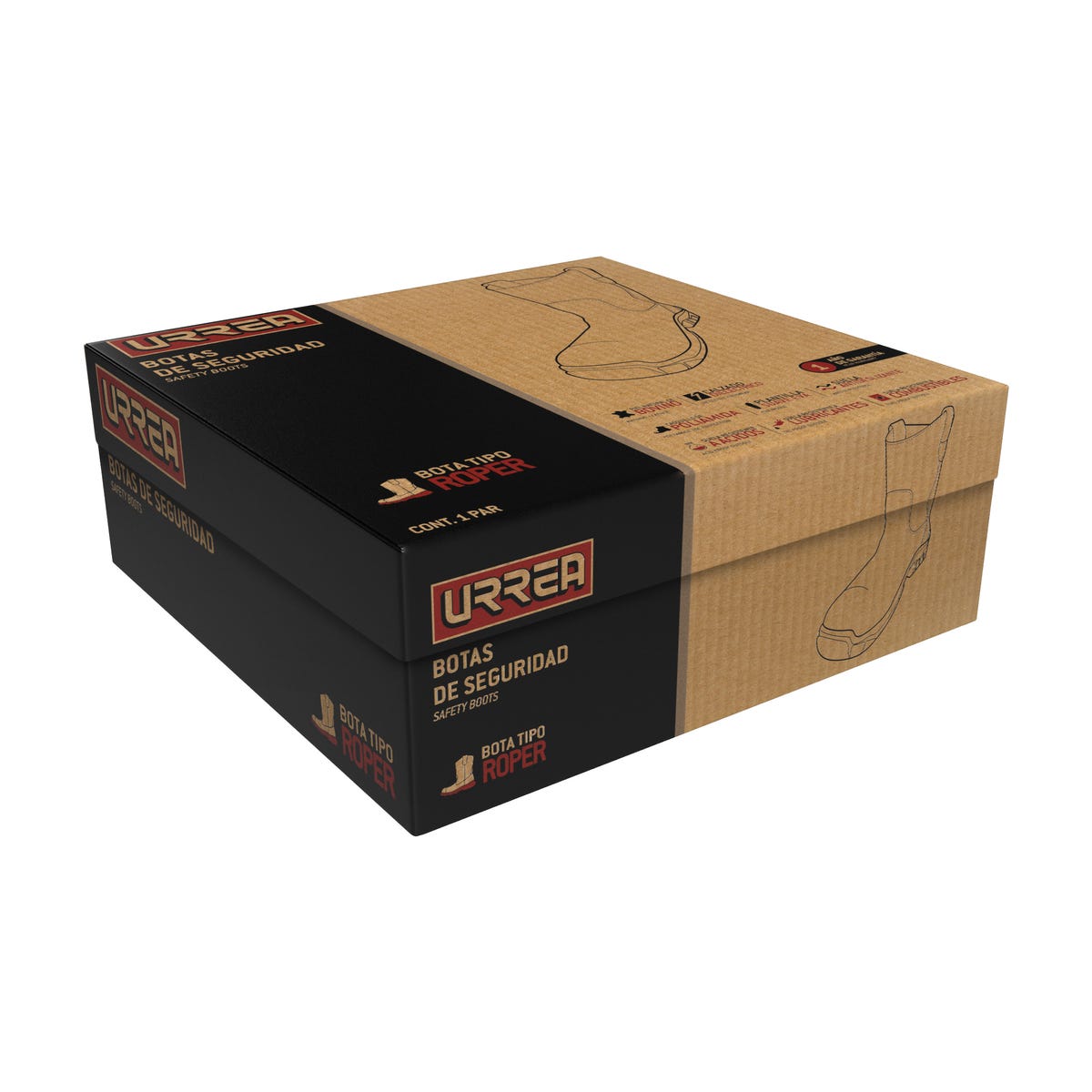 Botas de seguridad dieléctricas tipo roper con casquillo de acero #29 cm Urrea USZP9 - imagen 5