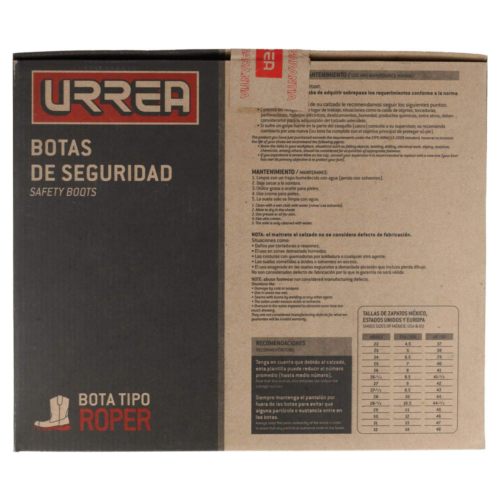 Botas de seguridad dieléctricas tipo roper con casquillo de acero #29 cm Urrea USZP9 - imagen 6