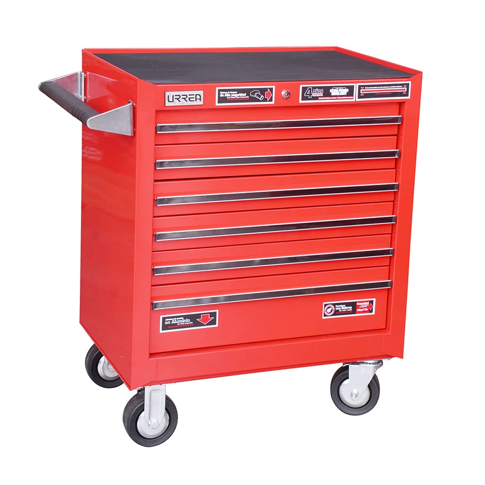 Gabinete móvil 6 gavetas color rojo serie X 27" Urrea X27M6 - imagen 2