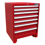 Gabinete fijo con 7 gavetas color rojo serie X 28" Urrea X28F7