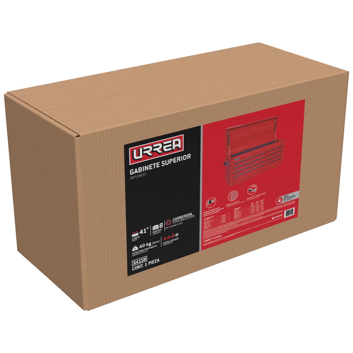 Gabinete superior 8 gavetas color rojo serie X 41 Urrea X41S8 - imagen 3