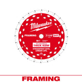 Hoja de sierra circular para enmarcado de calado grueso de 7-1/4" y 24 T Milwaukee 48-40-0740 - imagen 2