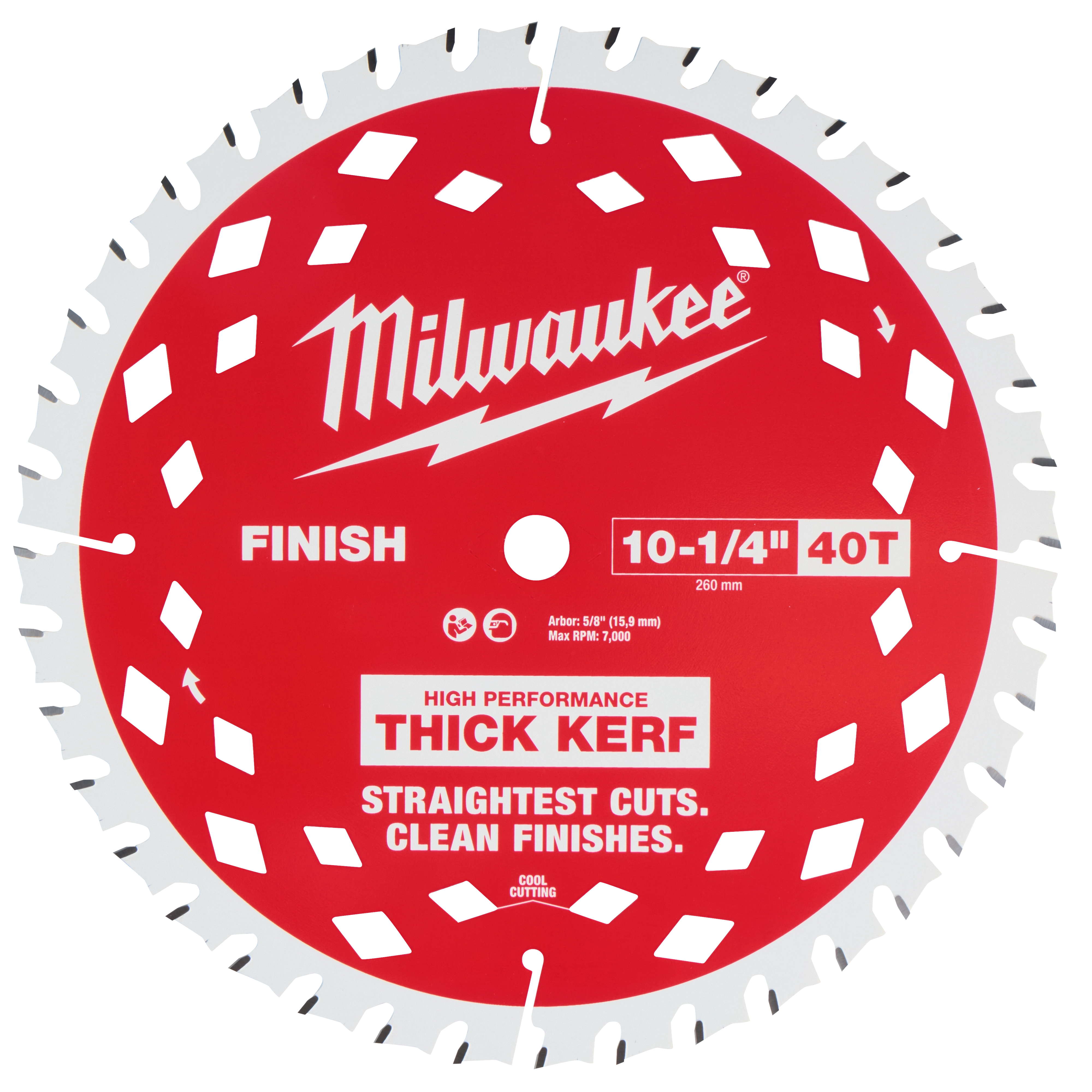 Hoja circular de corte de corte de 10-1/4" y 40 toneladas de grosor Milwaukee 48-40-1040