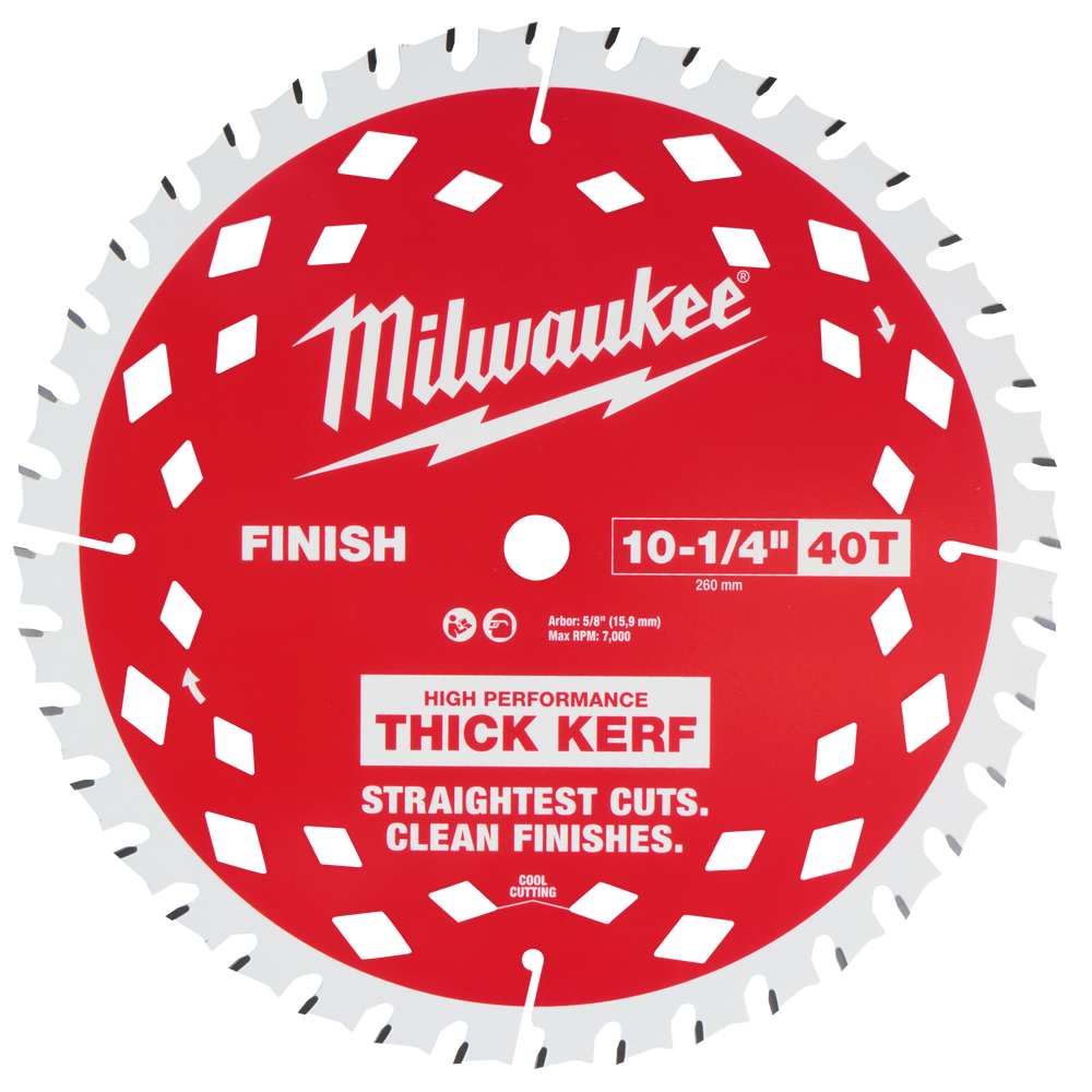 Hoja circular de corte de corte de 10-1/4" y 40 toneladas de grosor Milwaukee 48-40-1040