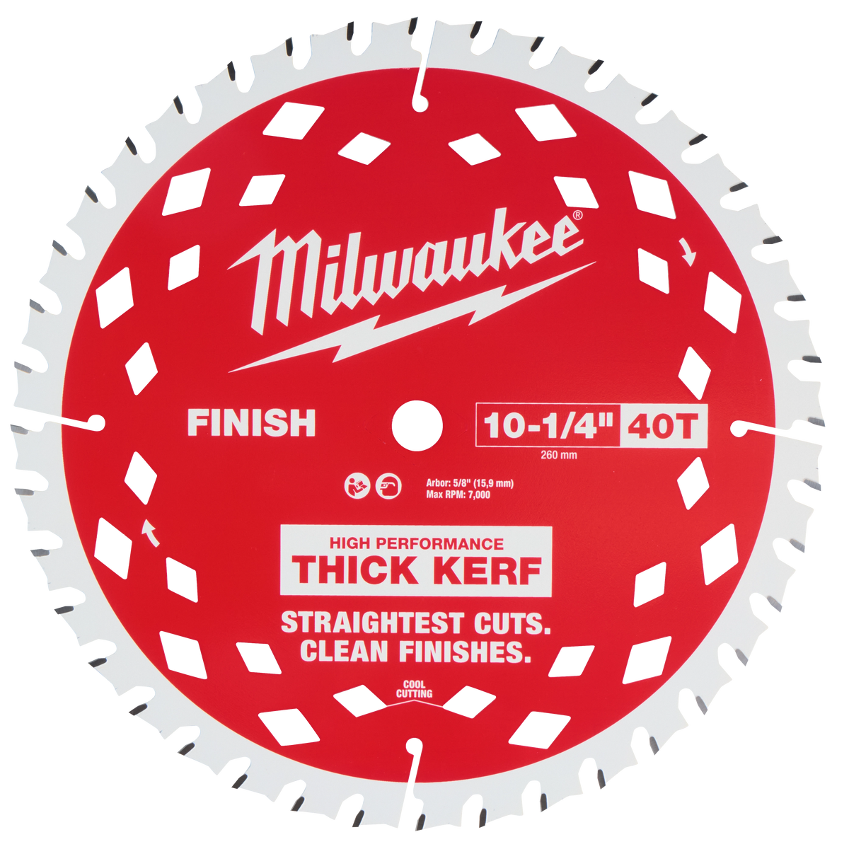 Hoja circular de corte de corte de 10-1/4" y 40 toneladas de grosor Milwaukee 48-40-1040