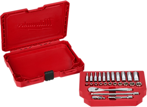 Juego de trinquete con boca de 1/4" y cubos SAE, 26 piezas Milwaukee 48-22-9404 - imagen 4