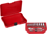 Juego de trinquete con boca de 1/4" y cubos SAE, 26 piezas Milwaukee 48-22-9404 - imagen 4