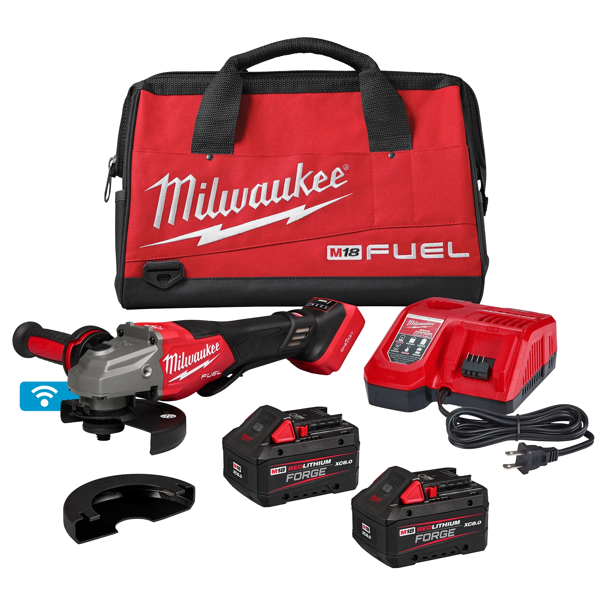 Kit de rectificadora con freno de velocidad variable M18 FUEL™ de 4-1/2"-6" con interruptor de paleta y ONE-KEY™ Milwaukee 3672-22