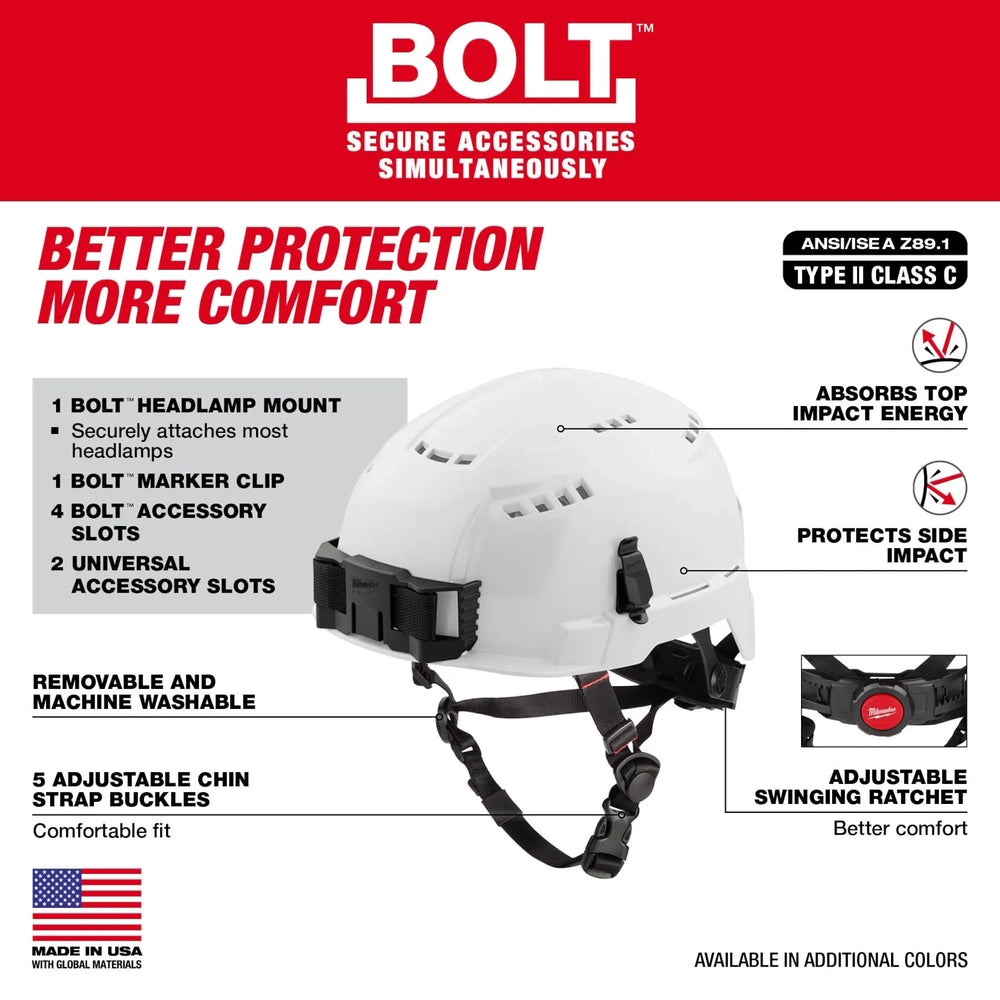 Casco de seguridad rojo con ventilación: Tipo 2, clase C Milwaukee 48-73-1308 - imagen 3