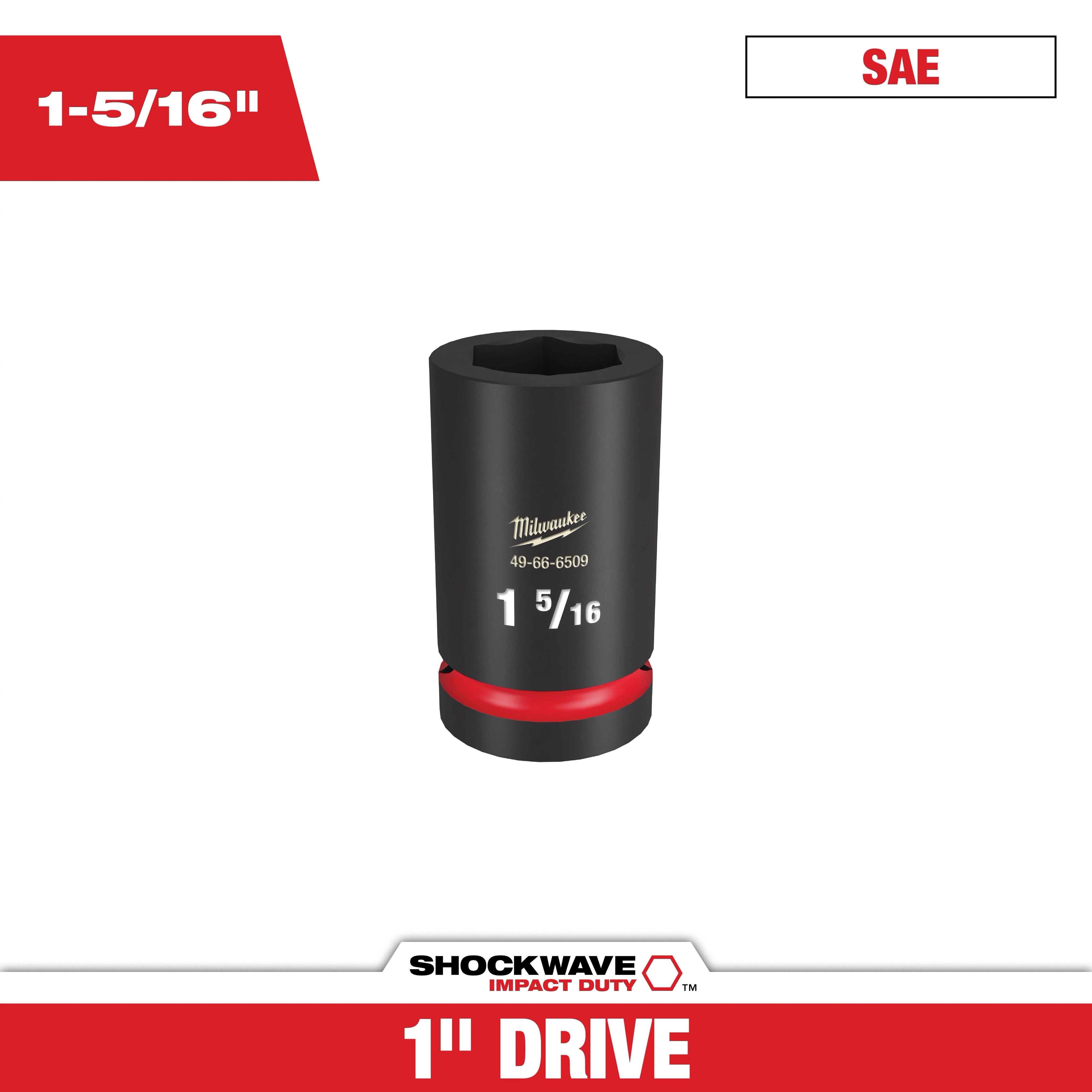 Cubo profundo de 6 puntas de 1-5/16" con boca de 1" SHOCKWAVE Impact Duty™ Milwaukee 49-66-6509 - imagen 2
