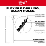 Broca de barrena de cable flexible de 1/2” x 72" de MILWAUKEE® Milwaukee 48-13-8350 - imagen 5