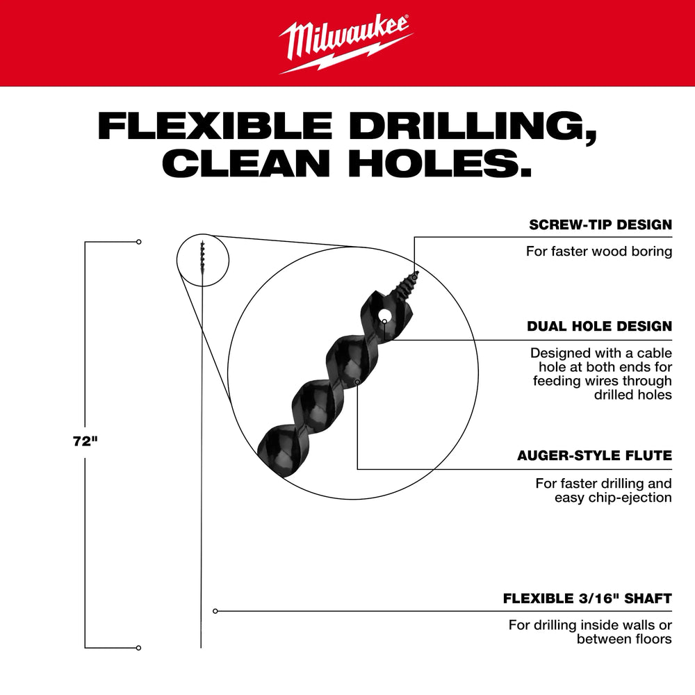Broca de cable de 9/16" x 72" Milwaukee 48-13-8356 - imagen 5