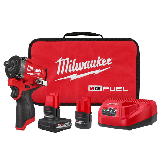 Kit de llave de impacto corta M12 FUEL™ de 1/2" Milwaukee 2563-22