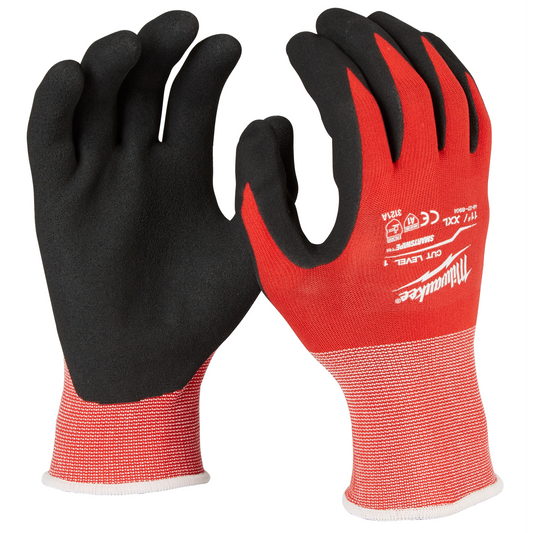 Guantes anticorte nivel 1 bañados en nitrilo XXL Milwaukee 48-22-8904