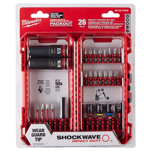 Juego de 26 piezas puntas PHILLIPS, planas, TORX, cuadradas, sockets, dados Milwaukee 48-32-4408 – imagen 4