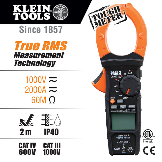 Multimetro digital GanchoAC&DC TRMS2000A Klein Tools CL900 – imagen 2