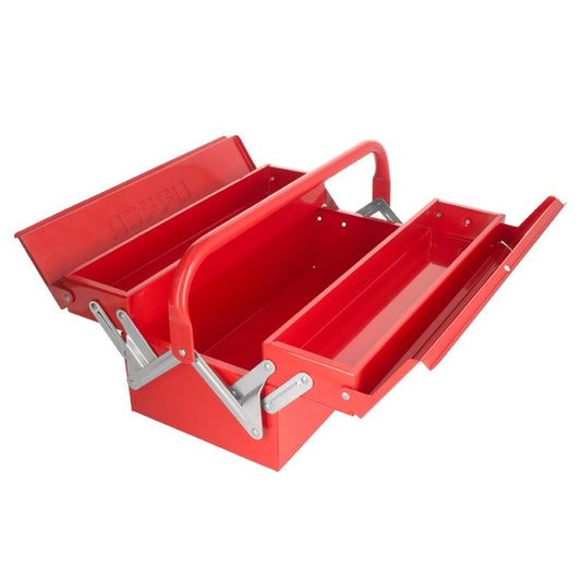 Caja Portaherramientas Metálica Tipo Acordeón Roja 7" X 16" X 6"