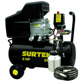 Compresor De Aire Eléctrico Lubricado Con Pistola Y Manguera 25L, 2Hp, 127V